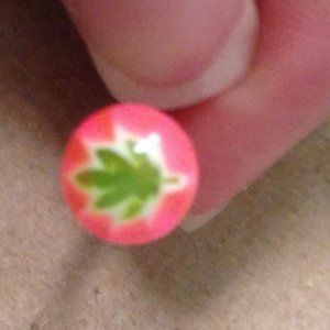 14 Gauge Pink and Green Pot Leaf Belly Ring